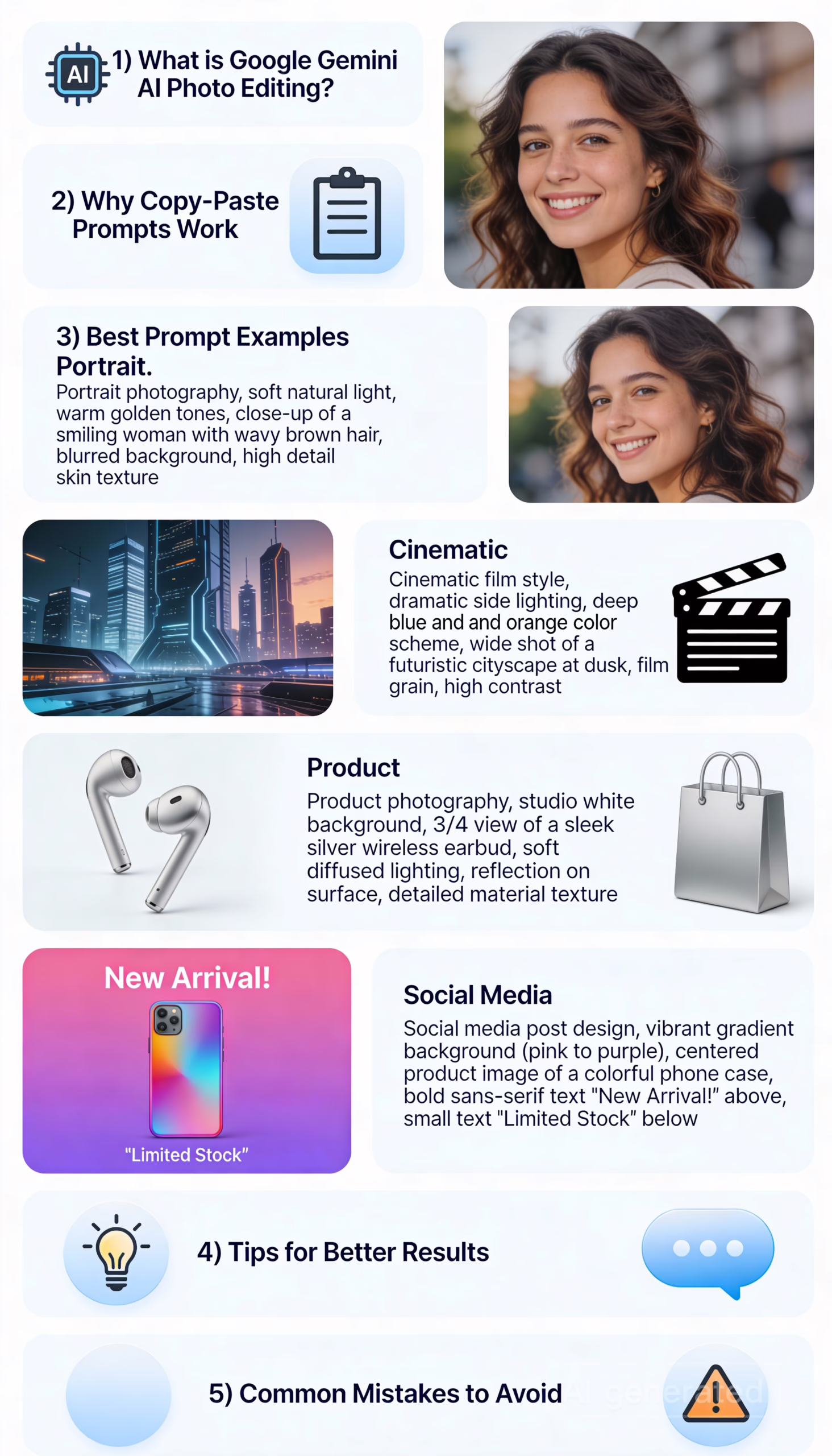 google gemini ai photo editing prompts copy paste
