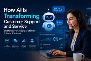 AI customer support system with chatbot, customer service agent, and automated customer experience technology.