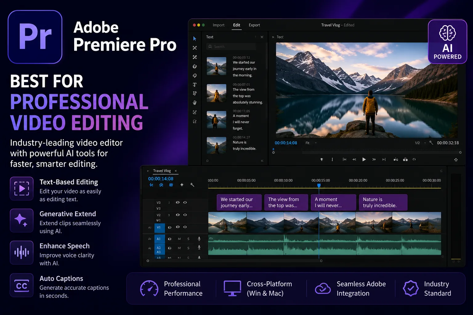Adobe Premiere Pro among the best AI Video Editors for creators and professionals